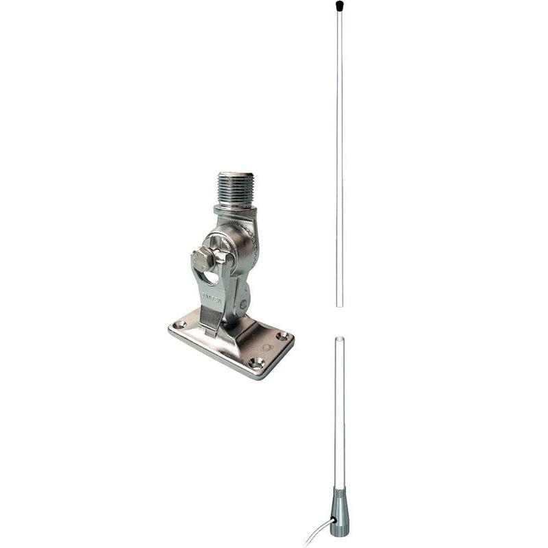 ANTENNE VHF BANTEN 3DB VP150 AVEC ROTULE EN INOX - Avec équerre en INOX - Fibre de verre - 150