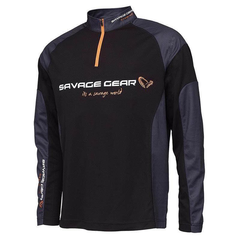 TEE SHIRT MANCHES LONGUES HOMME SAVAGE GEAR TOURNAMENT - NOIR - Noir - S