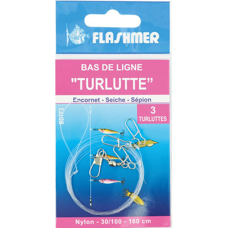 BAS DE LIGNE FLASHMER TURLUTTE POTENCES FIXES - 1 - 3 Potences - 30/100 - 160
