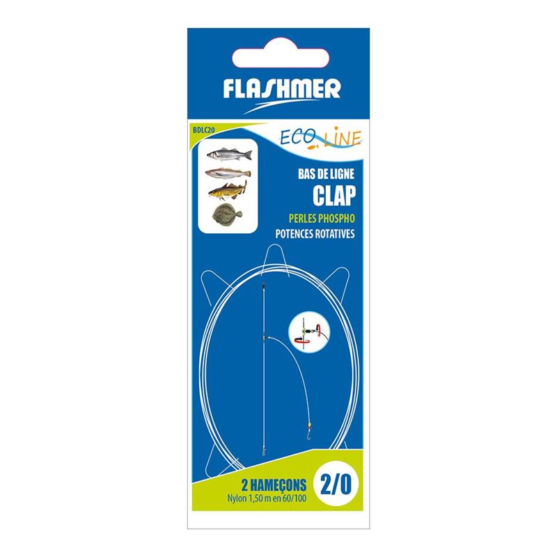 BAS DE LIGNE FLASHMER ECOLINE CLAP - 60/100 - N°2/0 - 1.5 - 1