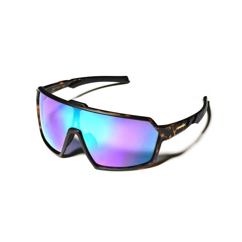 LUNETTES POLARISANTES BIG FISH 1983 VIRTUAL PIKE IRIDIUM CAMELEON - FRAME BROWN TURTLE - Bleu Miroir - Tortoise