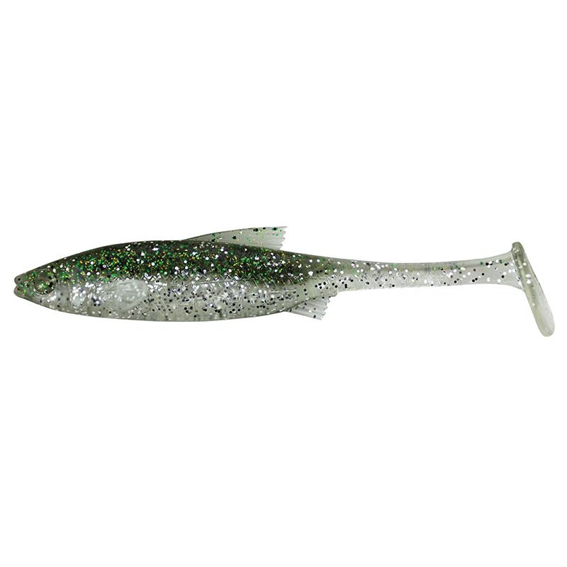 LEURRE SOUPLE STUCKI FISHING REAL RIDER PADDLE TAIL - 12CM - PAR 4 - Green Silver - 4 - 12 - 9.9