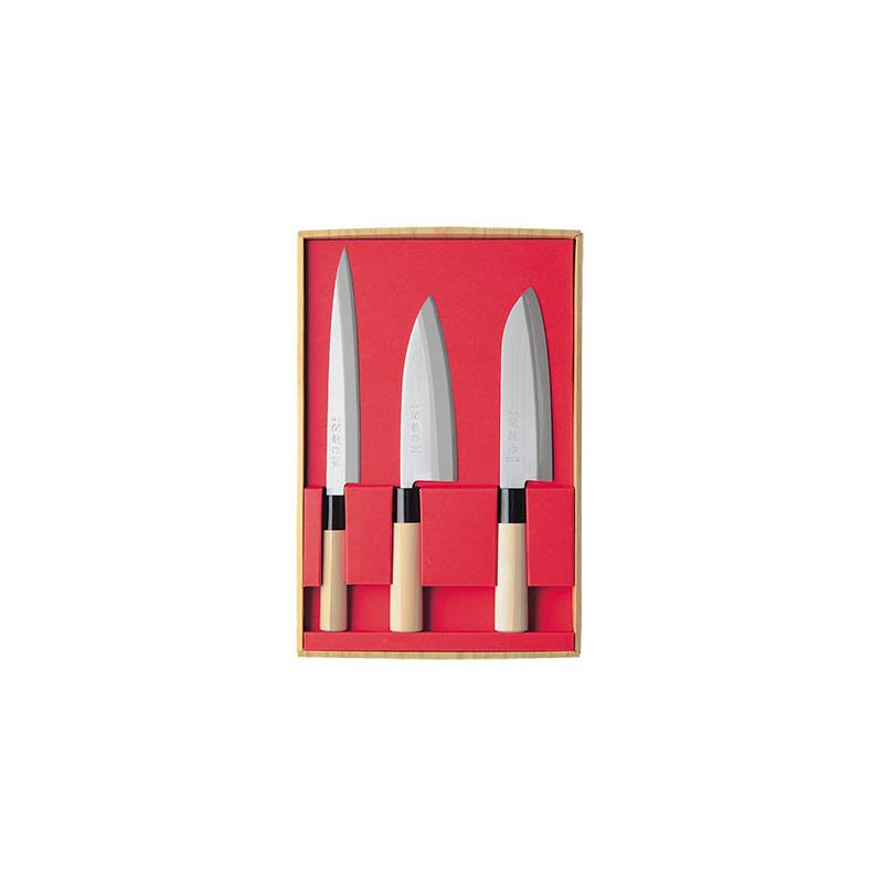 COFFRET DE COUTEAUX SEKIRYU SANTOKU ET DEBA ET SASHIMI - 3 - 16.5 - 30