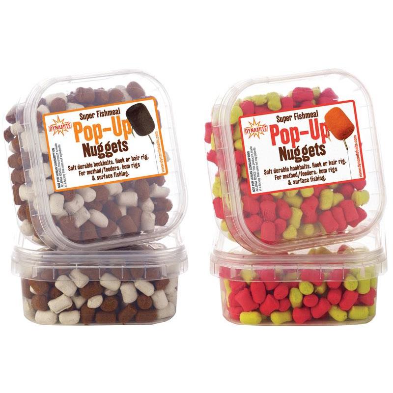 HOOK BAITS DYNAMITE BAITS NUGGETS POP-UP - Marron-Blanc - 2.5 - Farine de Poisson - 60